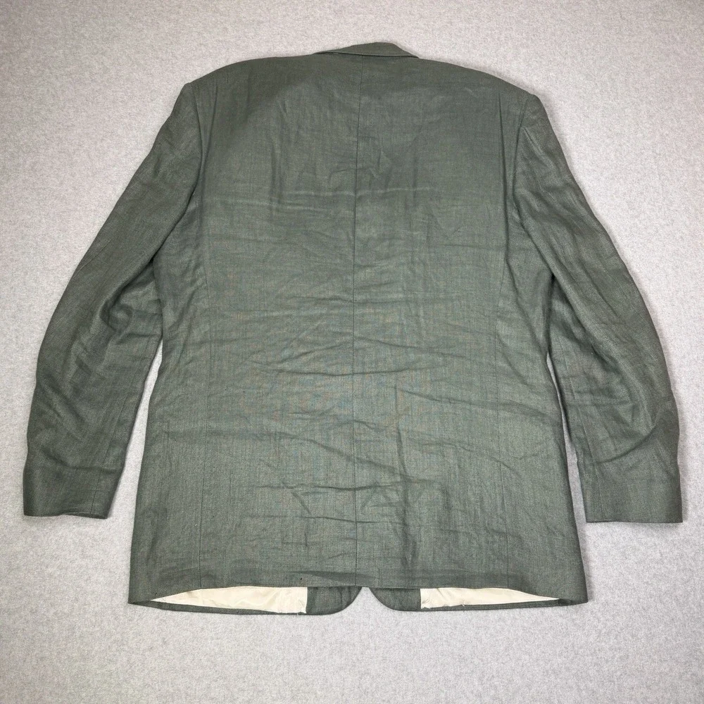 Vintage Givenchy Monsieur Sport Coat Nubby Summer Linen Men's 48 L Solid Green
